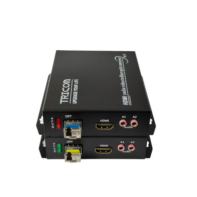 HDMI Fiber Extender With  Bidi. Audio 1080P