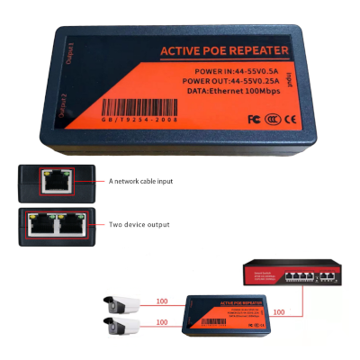 POE Extender 1 In 2 Out (100MBPS)